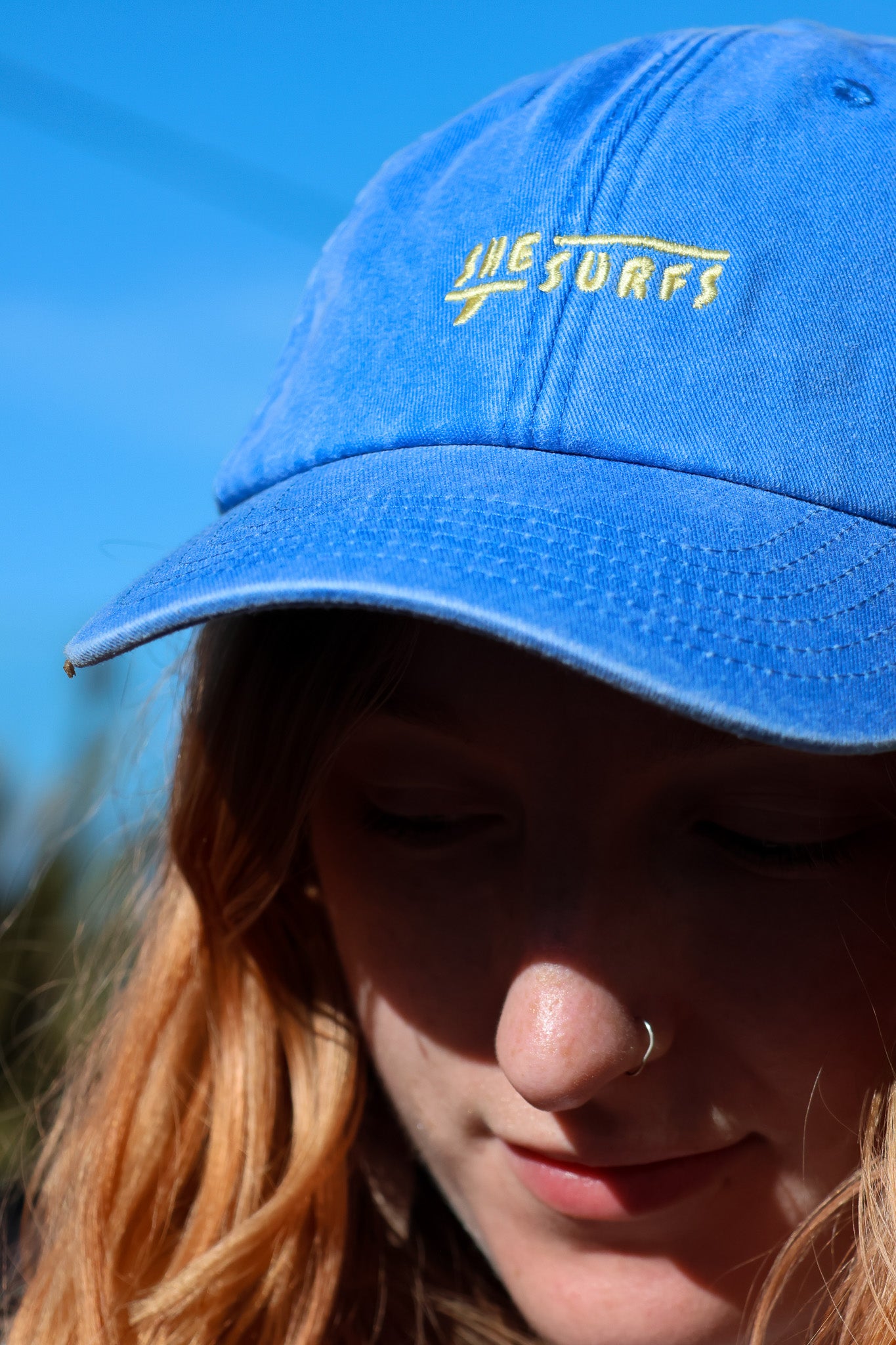 SheSurfs Dad Cap | Blue/Lemon | Pre-order