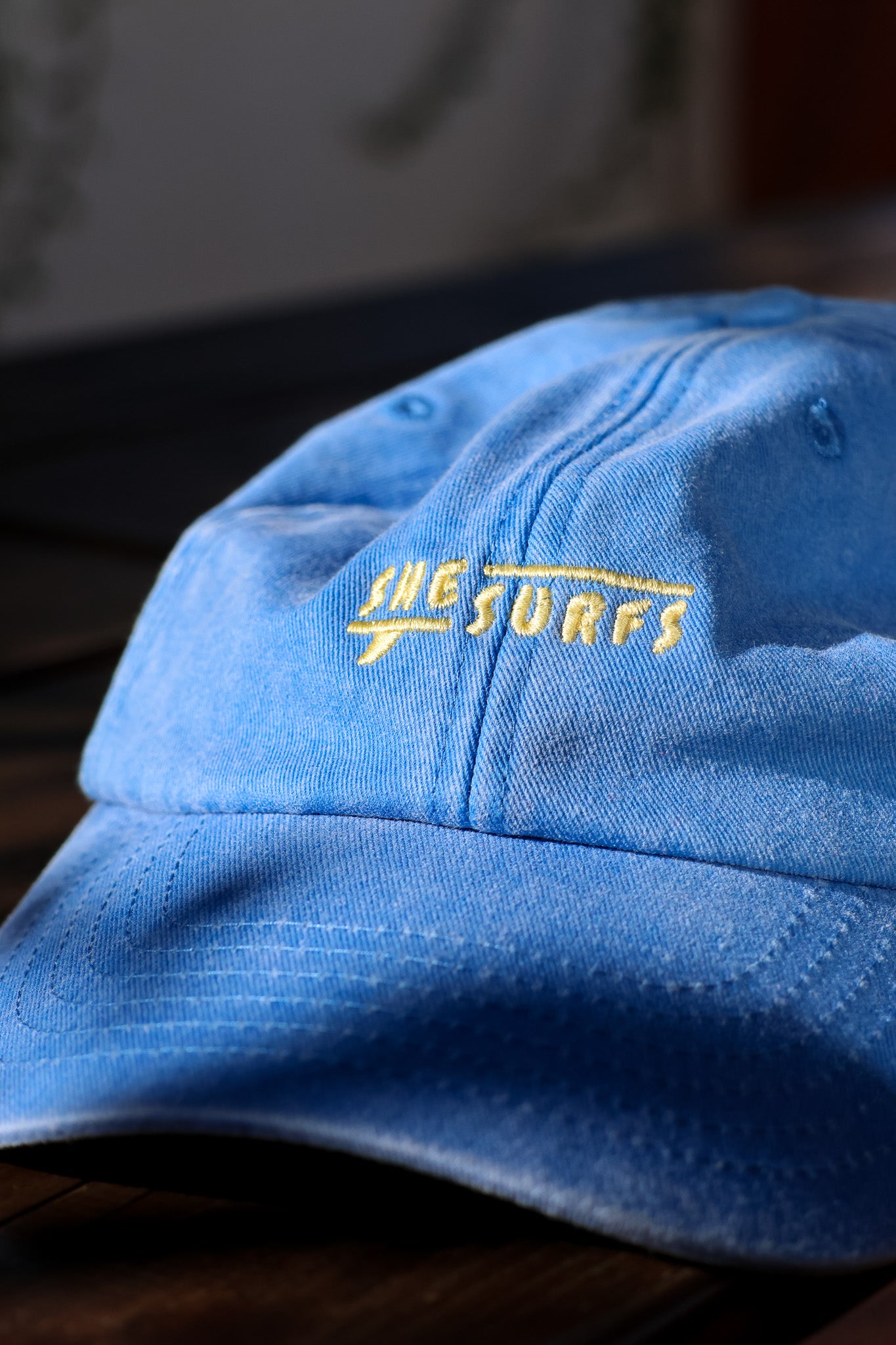 SheSurfs Dad Cap | Blue/Lemon | Pre-order