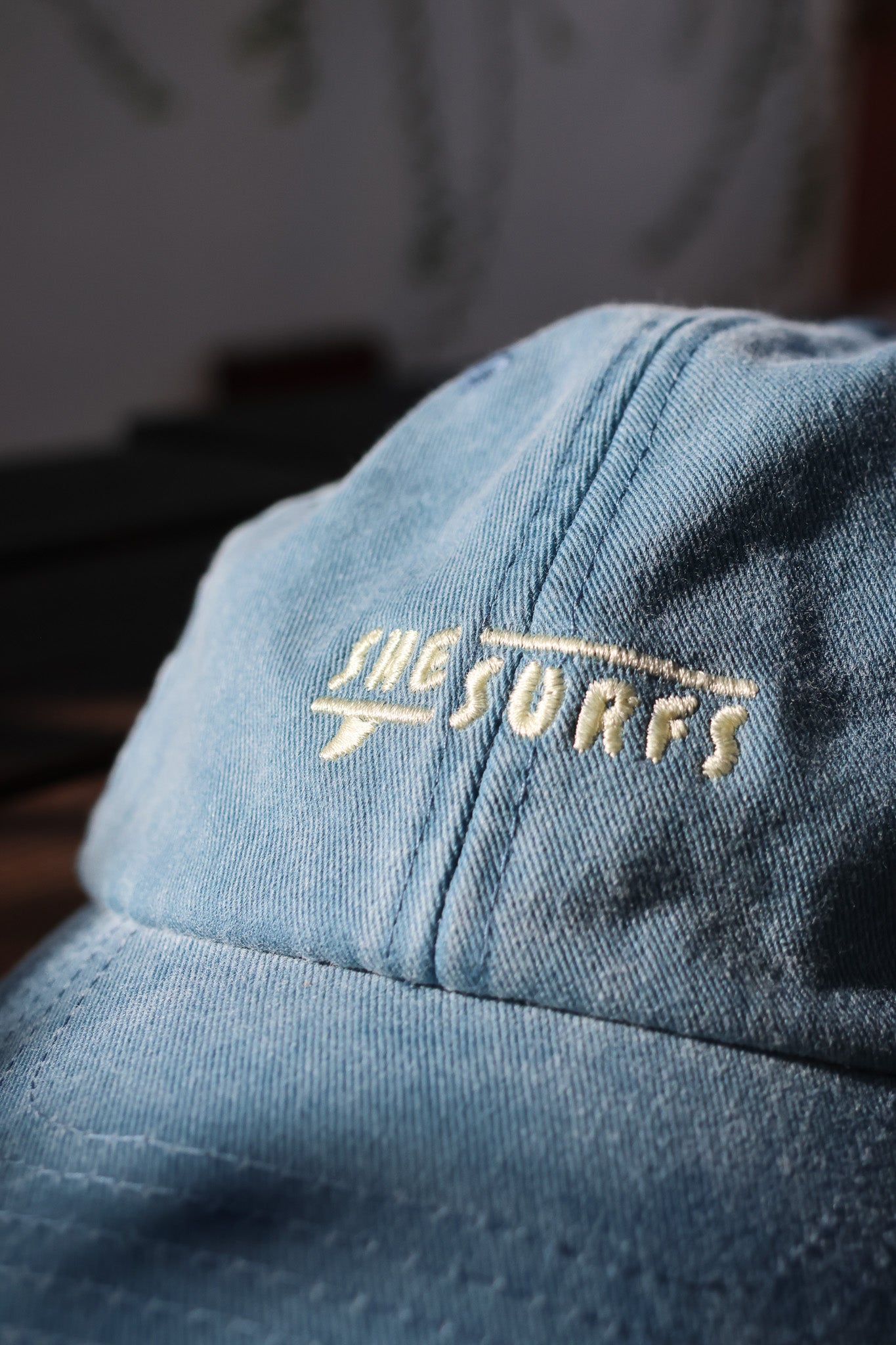 SheSurfs Dad Cap | Denim/Shell | Pre-order