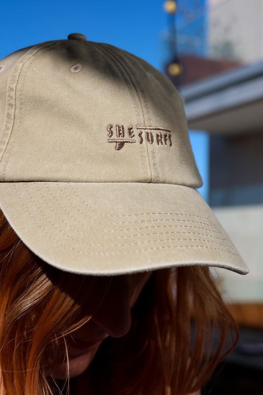 SheSurfs Dad Cap | Sand/Coconut